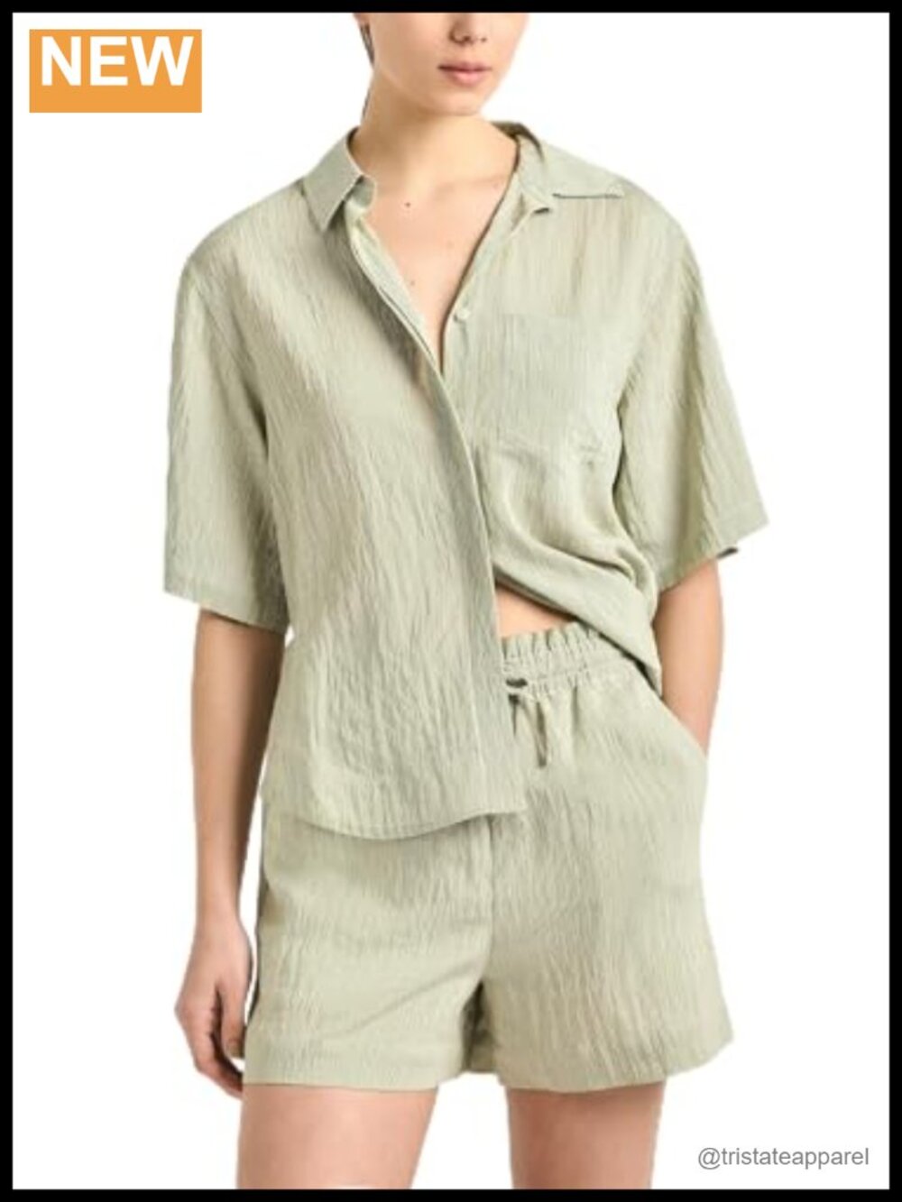 Derek Lam 10 Crosby Keaton Striped Split Sleeve Button Front Shirt